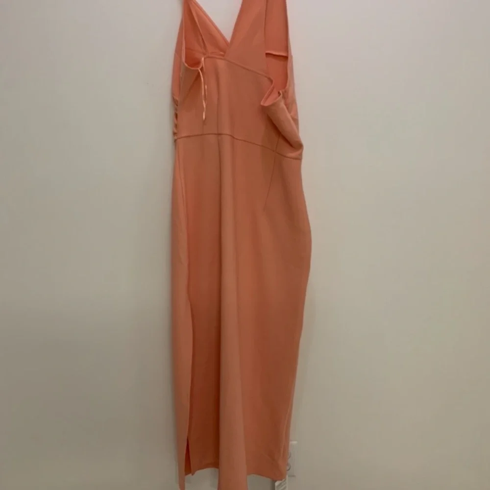 NEW Abercrombie and fitch Asymmetrical Ruched Maxi Dress in coral Size: Large